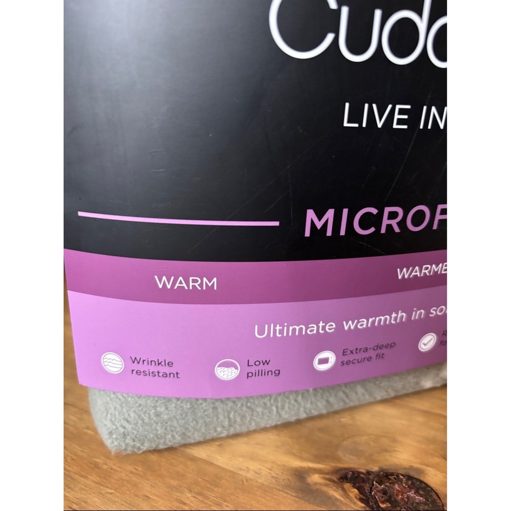 Cuddl Duds Twin Microfleece Sheet Set Green & White Leaf Print GIFT NEW - Picture 7 of 12